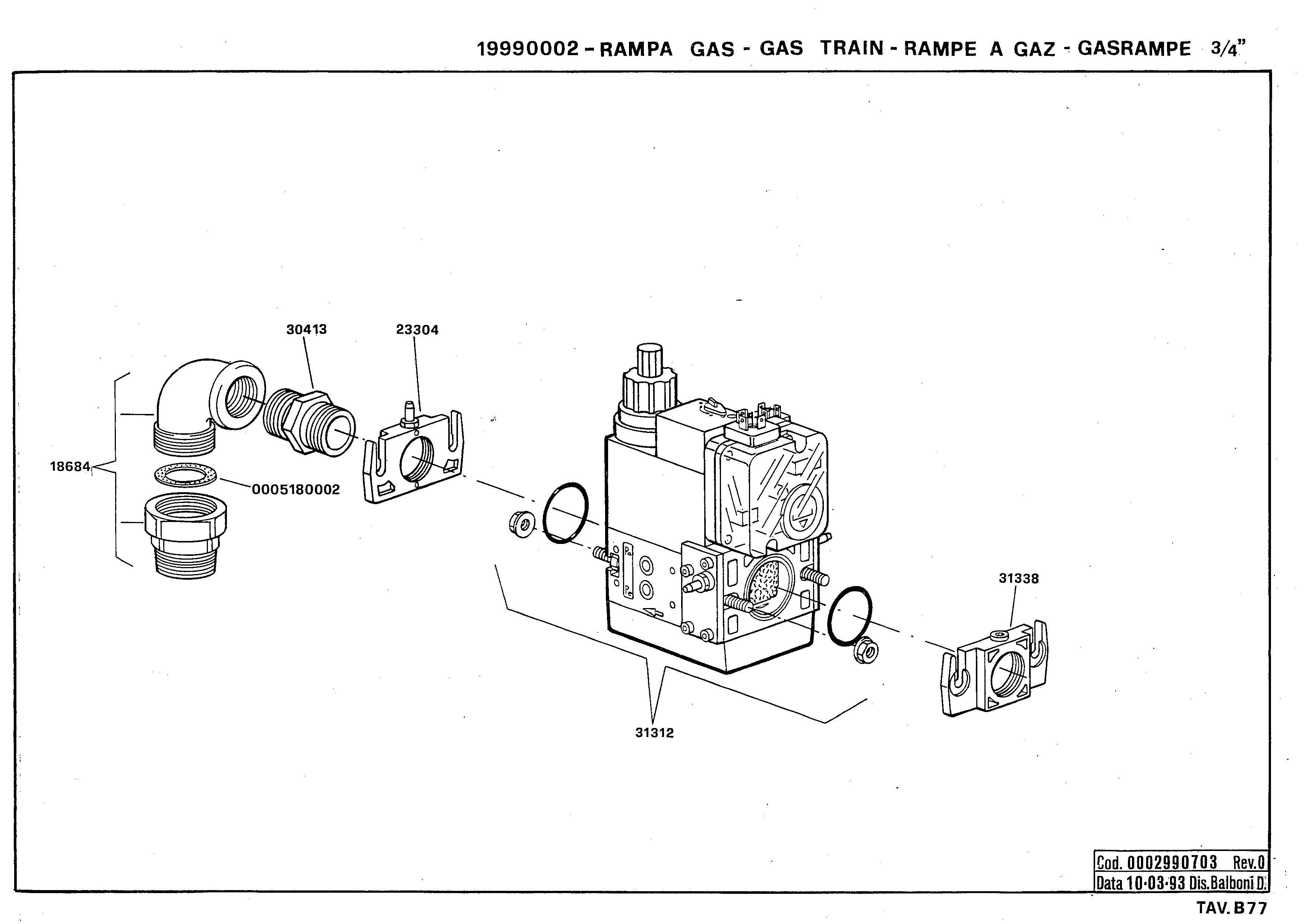 Газовая рампа B77 19990002 0 19930310 Газовая рампа B77 19990002 0 19930310