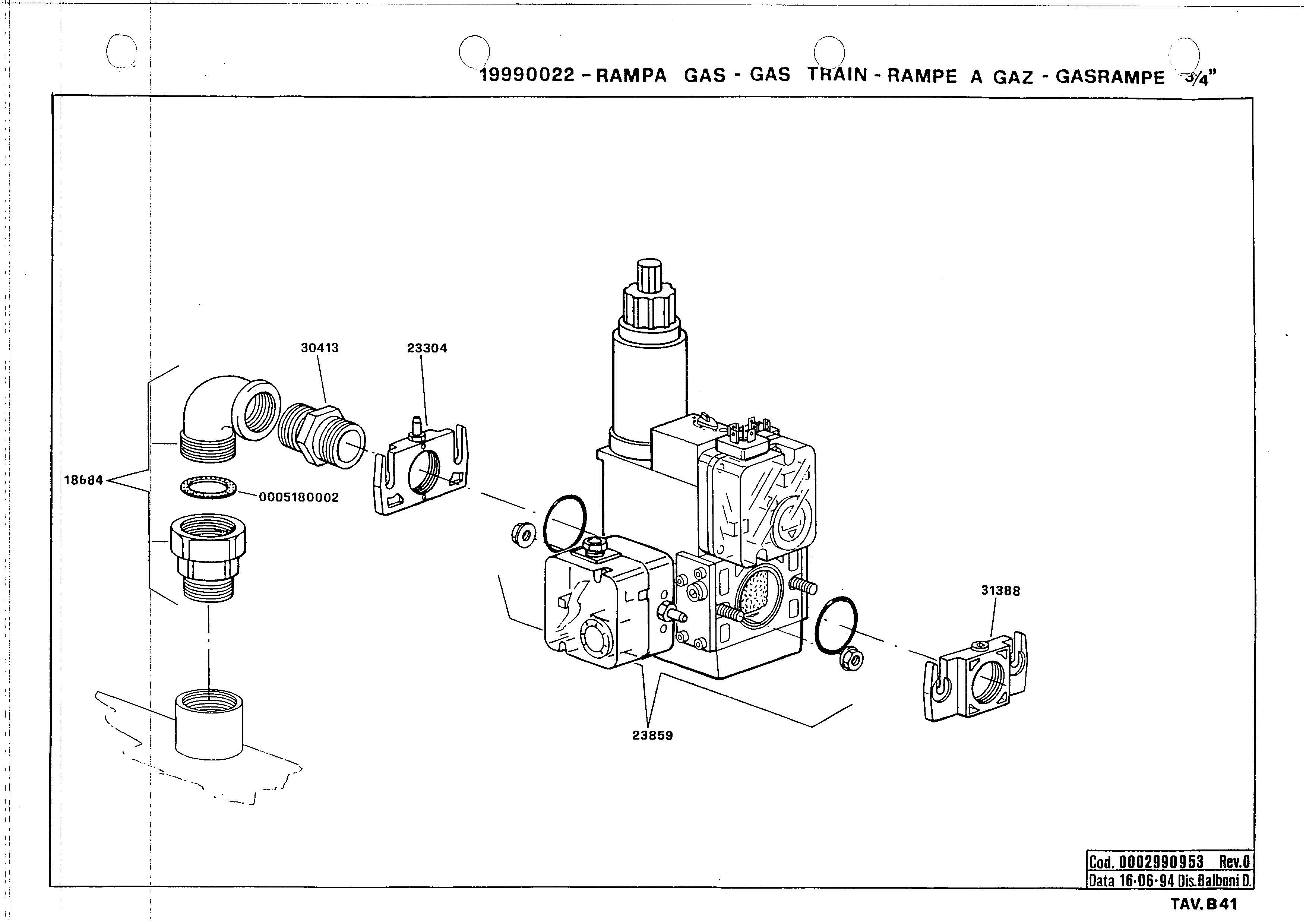 Газовая рампа B41 19990022 0 19940616 Газовая рампа B41 19990022 0 19940616