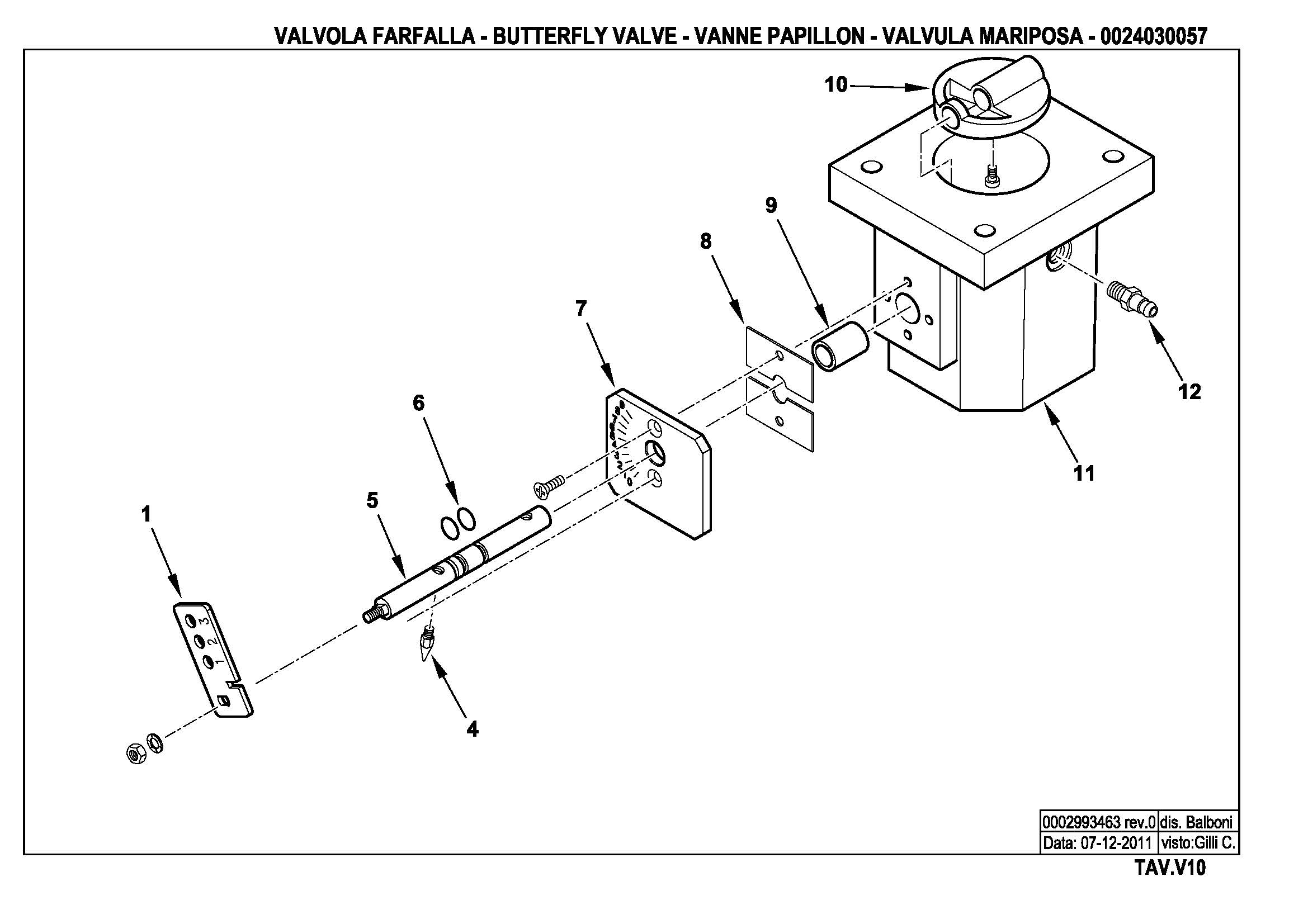 Газовый дроссель V10 24030057 0 20111207 Газовый дроссель V10 24030057 0 20111207